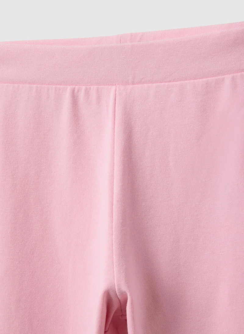 Ovs  OVS Girls' Pink Stretch Cotton Flare Fit Leggings for Kids | Best Price UAE
